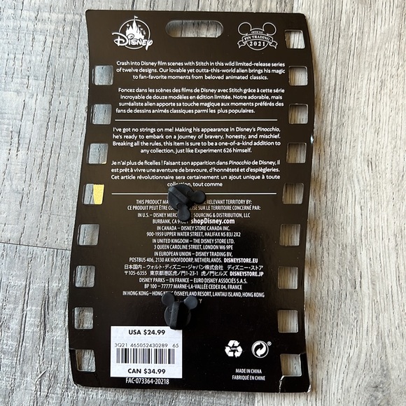 Stitch Crashes Disney Pin - Pinocchio Movie (LIMITED EDITION) - Picture 2 of 4